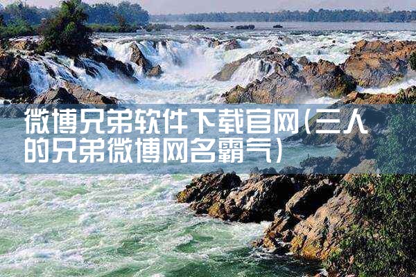 微博兄弟软件下载官网
